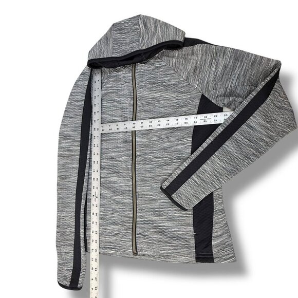 Athleta Jacket Womens Sz L Gray Snowscape Space Dye Full Zip Hoodie Athleticwear - Picture 8 of 11